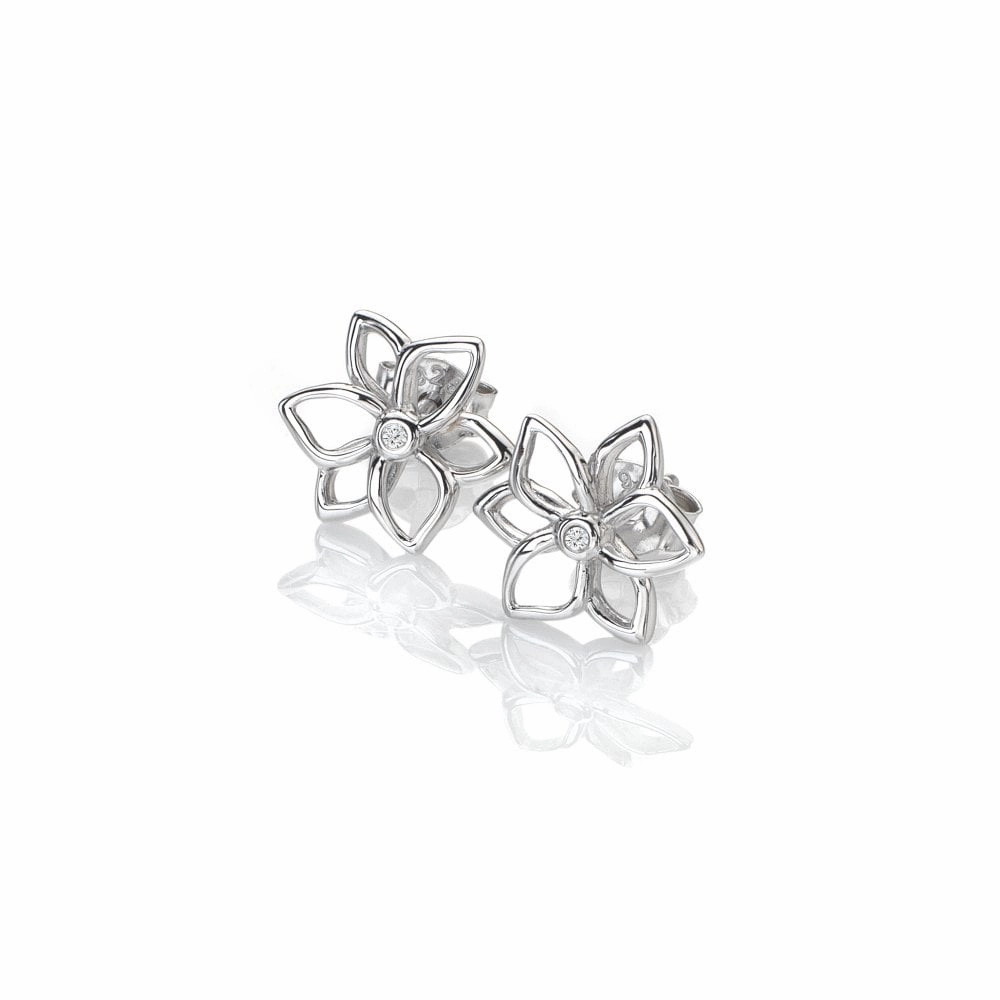Amulets Flower Earrings texture-diamond  