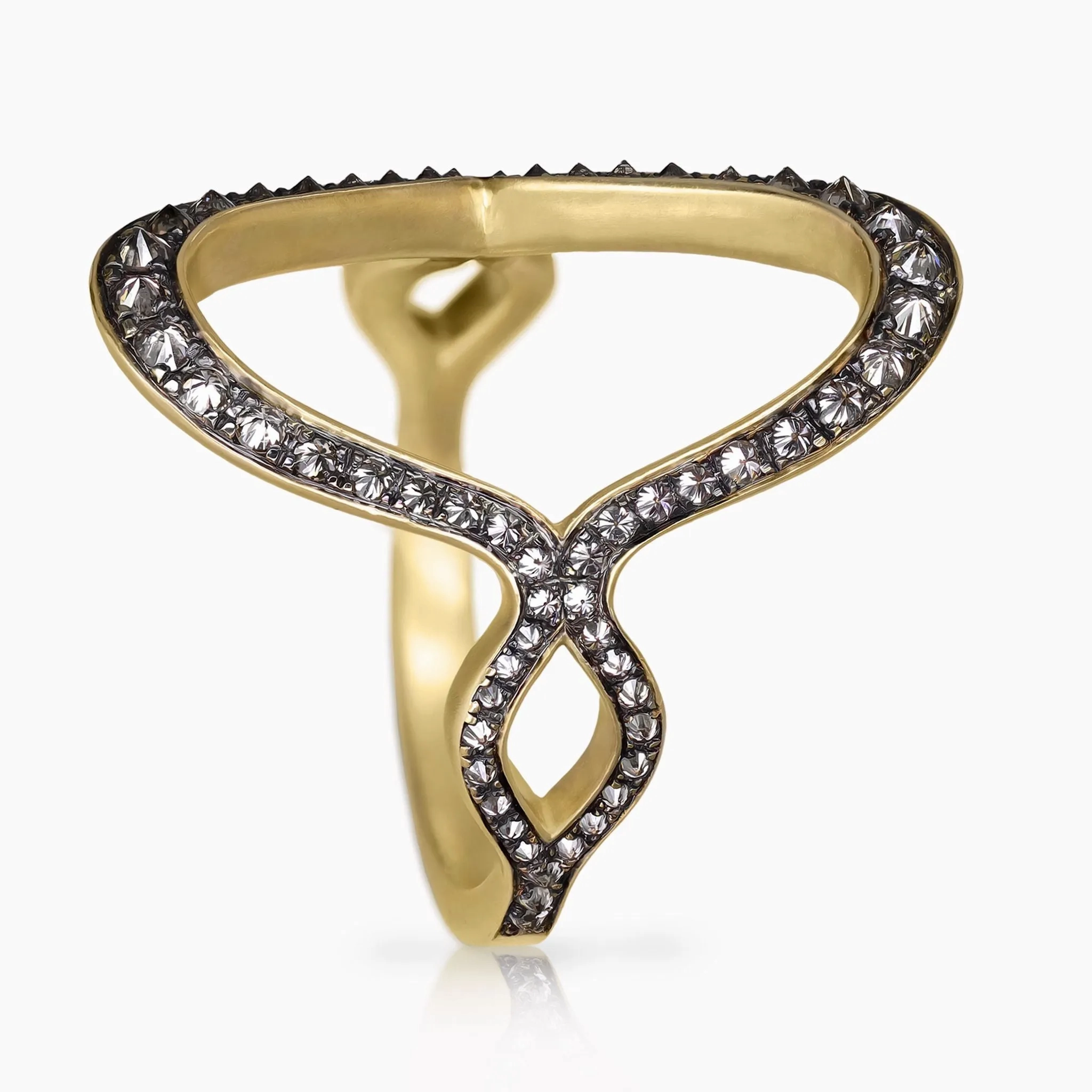 Anahita Inverted Champagne Diamond Gold Jaws Ring