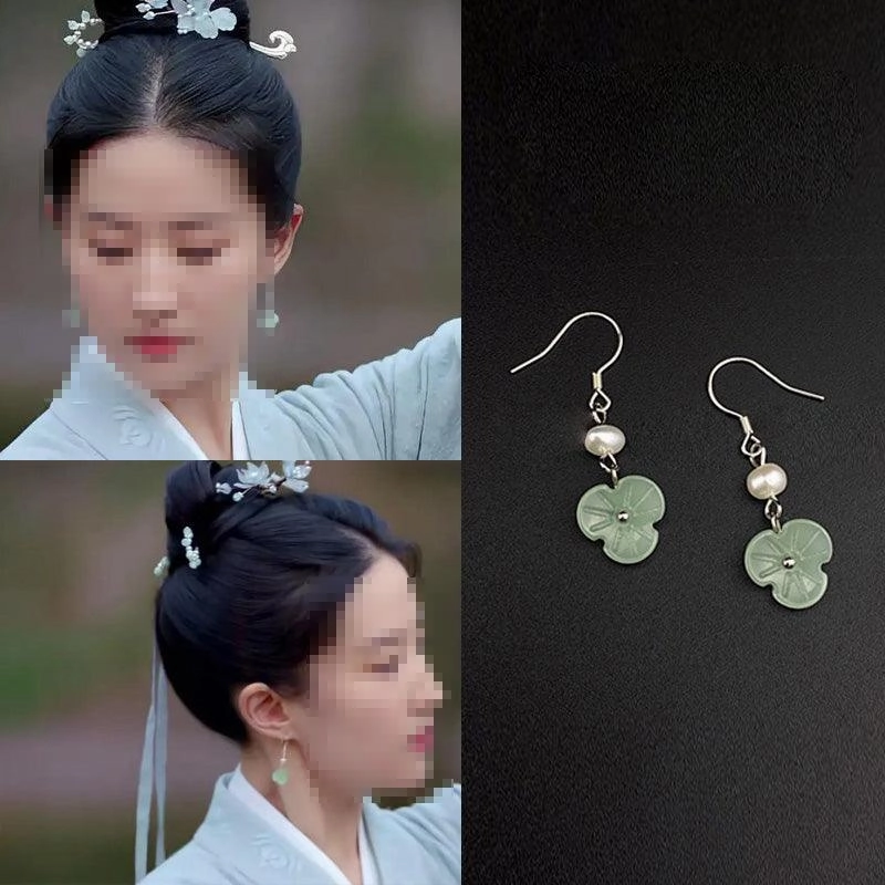 Ancient Style Earrings Chinese Style Song Dynasty Ear Jewelry Pearl
