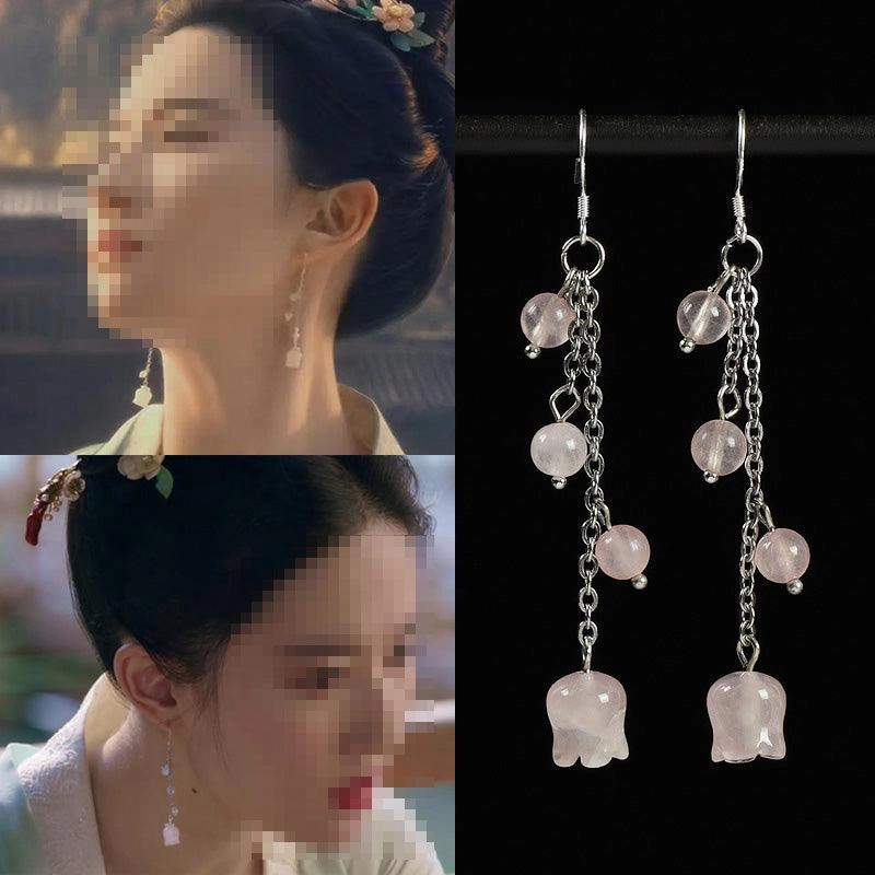 Ancient Style Earrings Chinese Style Song Dynasty Ear Jewelry Pearl