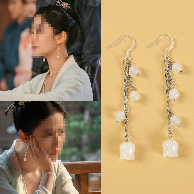 Ancient Style Earrings Chinese Style Song Dynasty Ear Jewelry Pearl