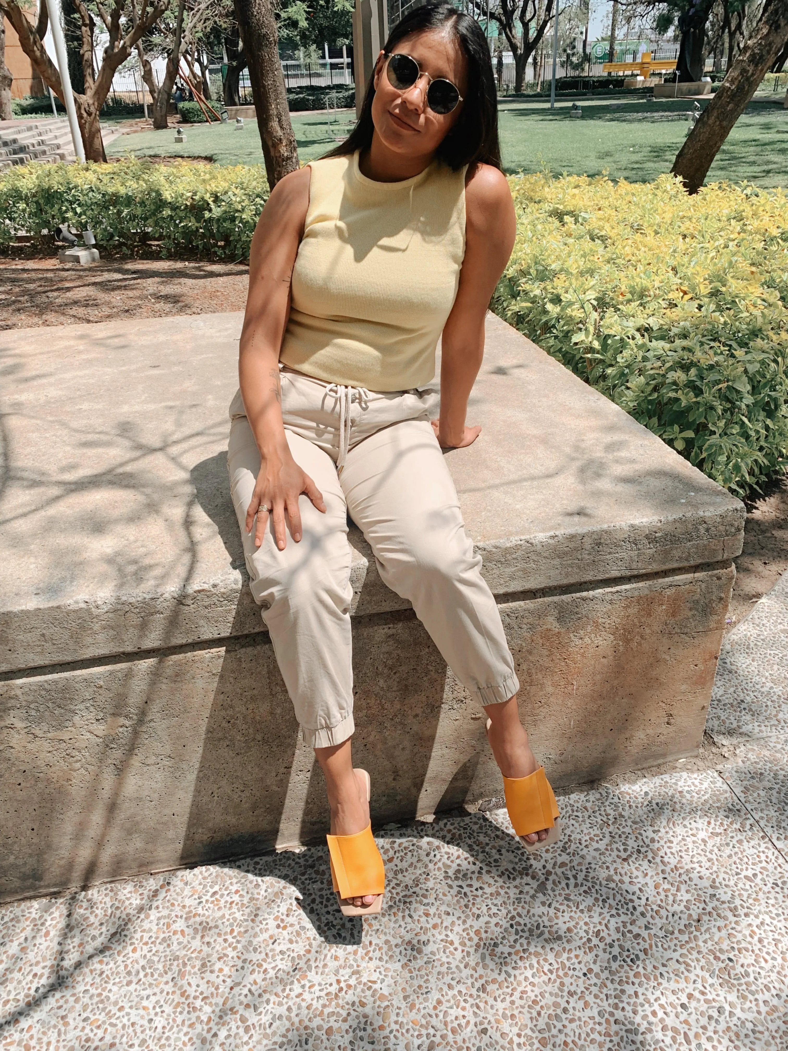 Andrea Kaktusleder Vegane Sandalen | Gelb