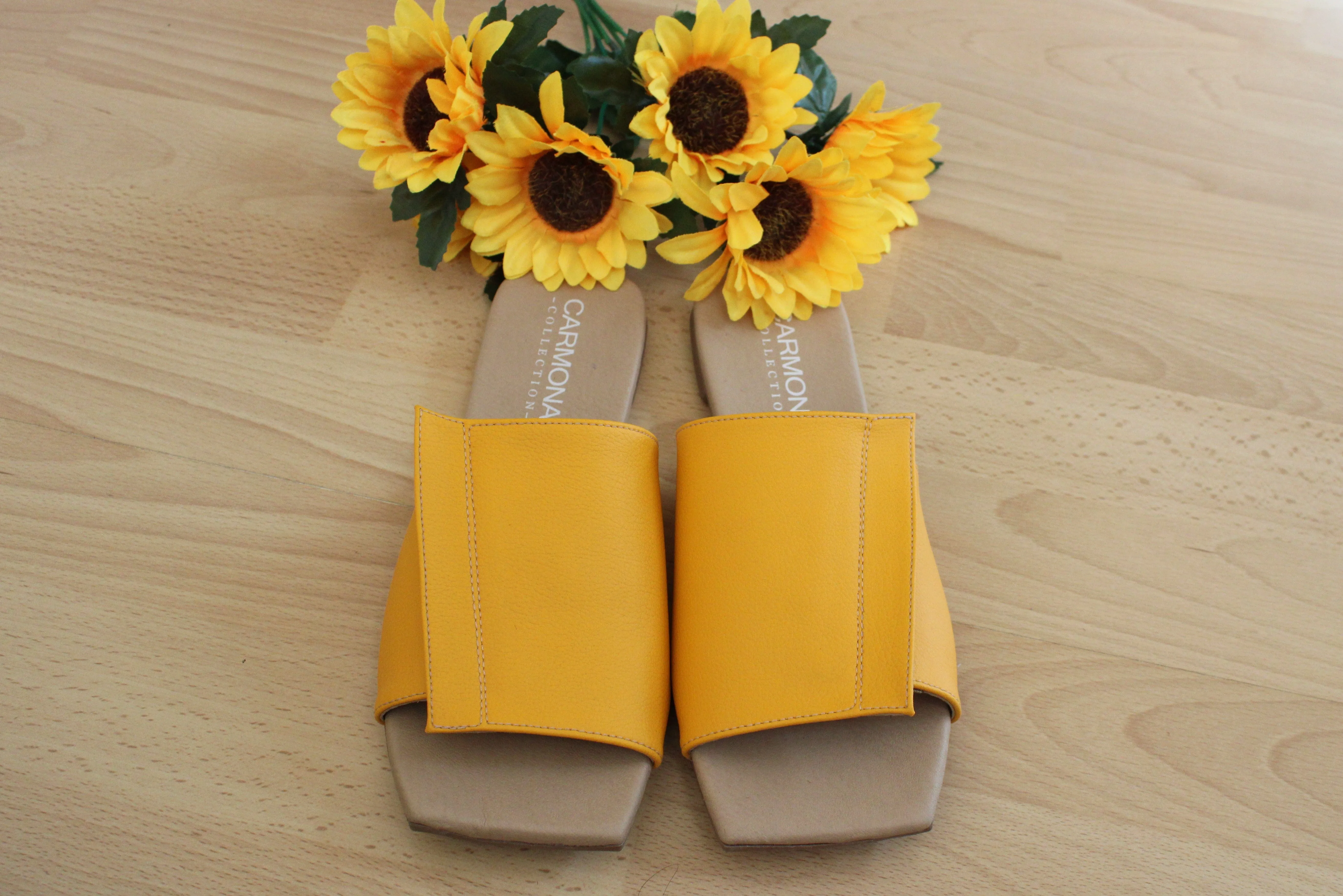 Andrea Kaktusleder Vegane Sandalen | Gelb