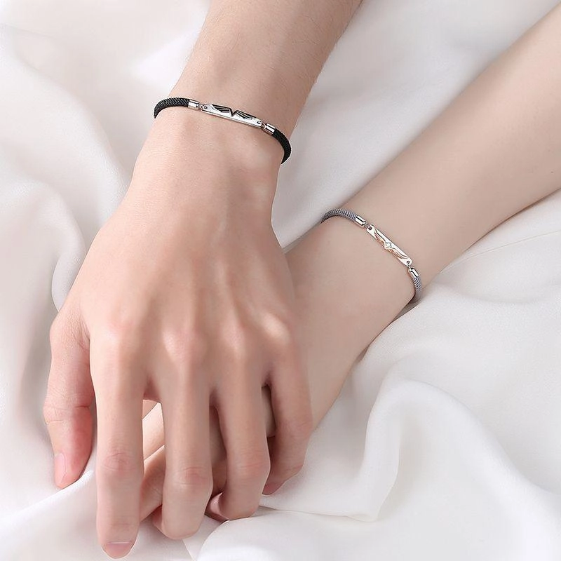 Angel Wings Sterling Silver 925 Couple Bracelet For Men And Women