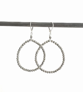 ANN LIGHTFOOT - FACETED PYRITE HOOP EARRINGS ear-ear-stud  