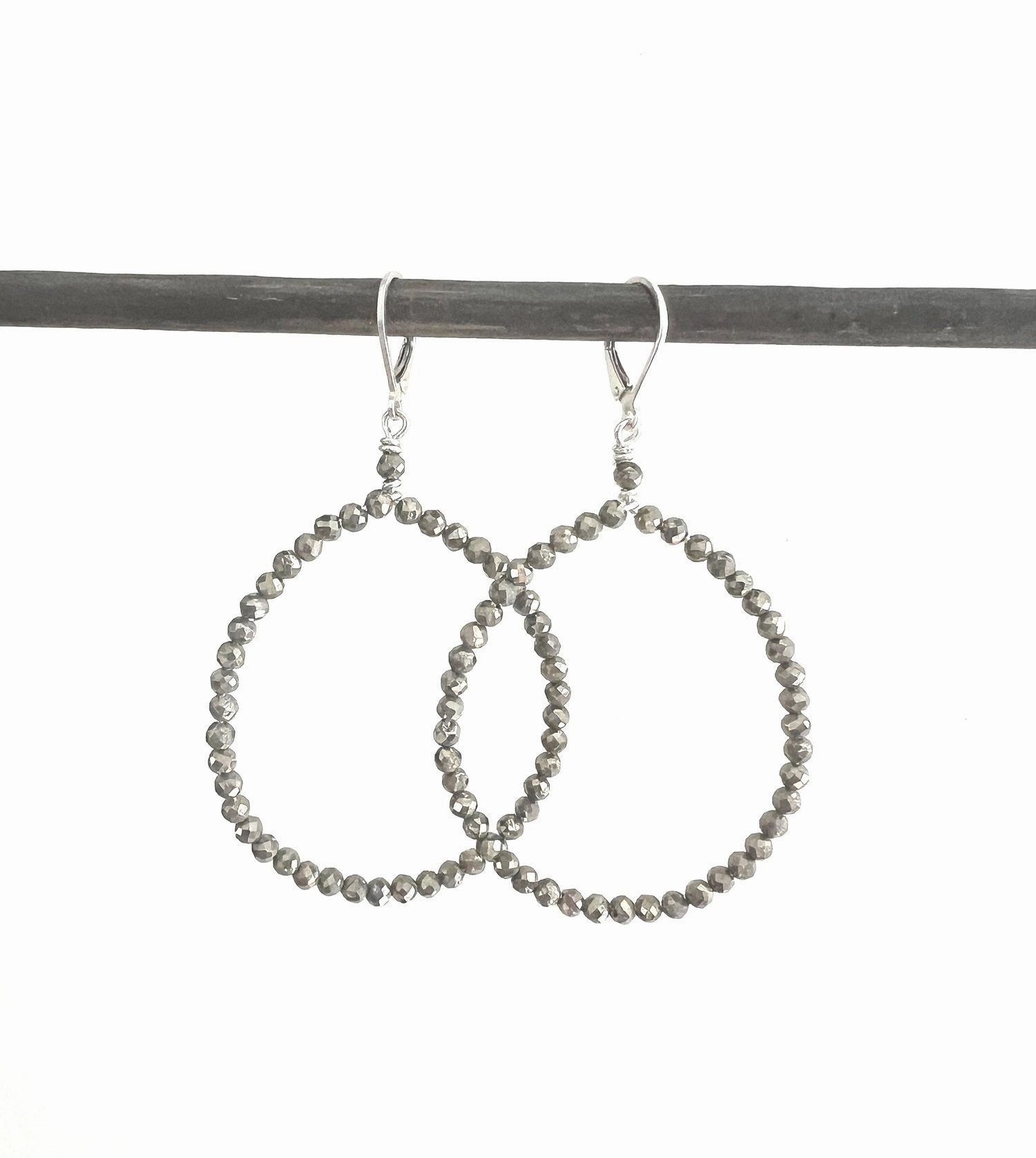 ANN LIGHTFOOT - FACETED PYRITE HOOP EARRINGS ear-ear-stud  