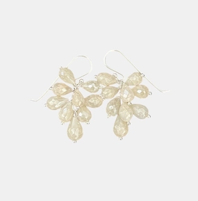 ANN LIGHTFOOT - FACETED SILLIMANITE TEARDROP CLUSTER EARRINGS ear-ear-stud  