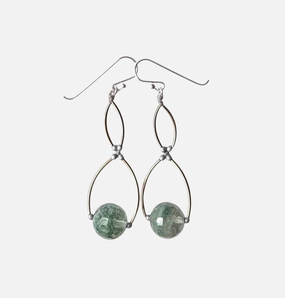 ANN LIGHTFOOT - GREEN QUARTZ DOUBLE BRASS EARRINGS ear-ear-stud  