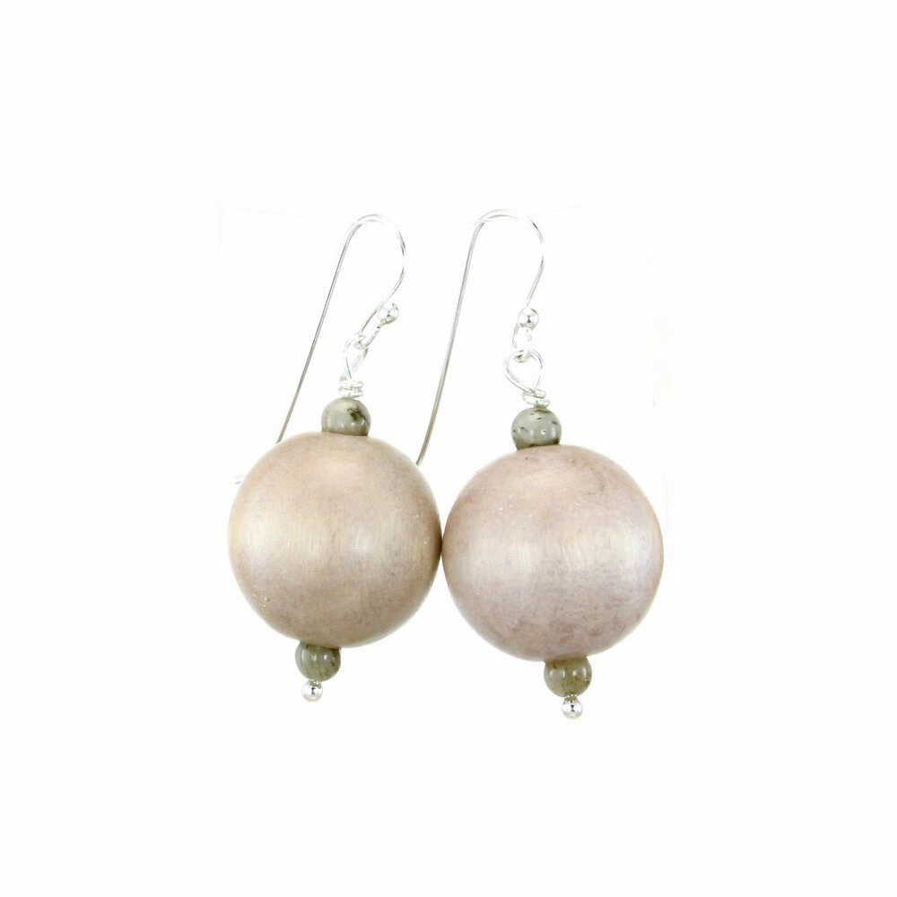 ANN LIGHTFOOT - GREY WOOD DROP EARRING ear-ear-stud  