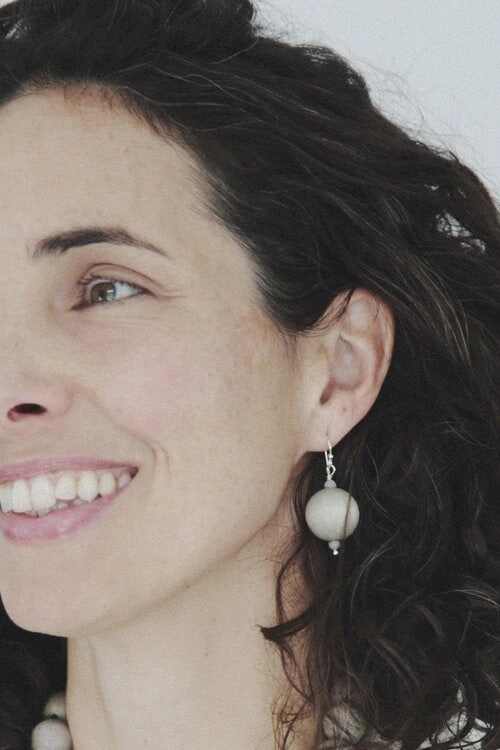 ANN LIGHTFOOT - GREY WOOD DROP EARRING