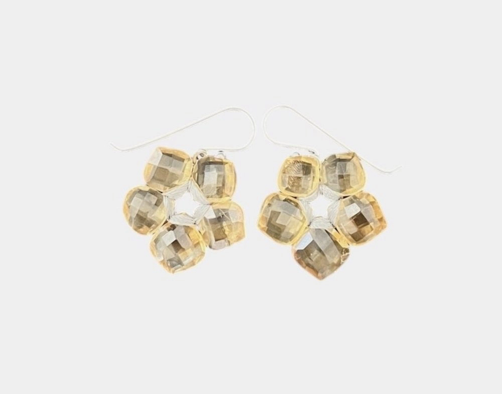 ANN LIGHTFOOT - LOTUS FLOWER FACETED CITRINE ear-ear-stud  