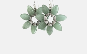 ANN LIGHTFOOT - SEVEN PETAL AVENTURINE FLOWER EARRINGS ear-ear-stud  