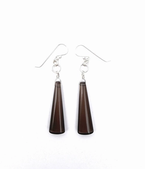 ANN LIGHTFOOT - SMOKEY QUARTZ LONG DROP EARRINGS ear-ear-stud  