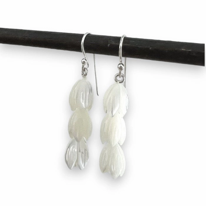 ANN LIGHTFOOT - TRIPLE TULIP MOTHER OF PEARL EARRINGS ear-ear-stud  