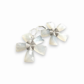 ANN LIGHTFOOT - WHITE MOONSTONE FLOWER EARRINGS ear-ear-stud  