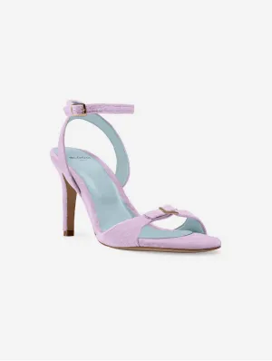 Anna Vegan Velvet High Heel Sandalen | Lila