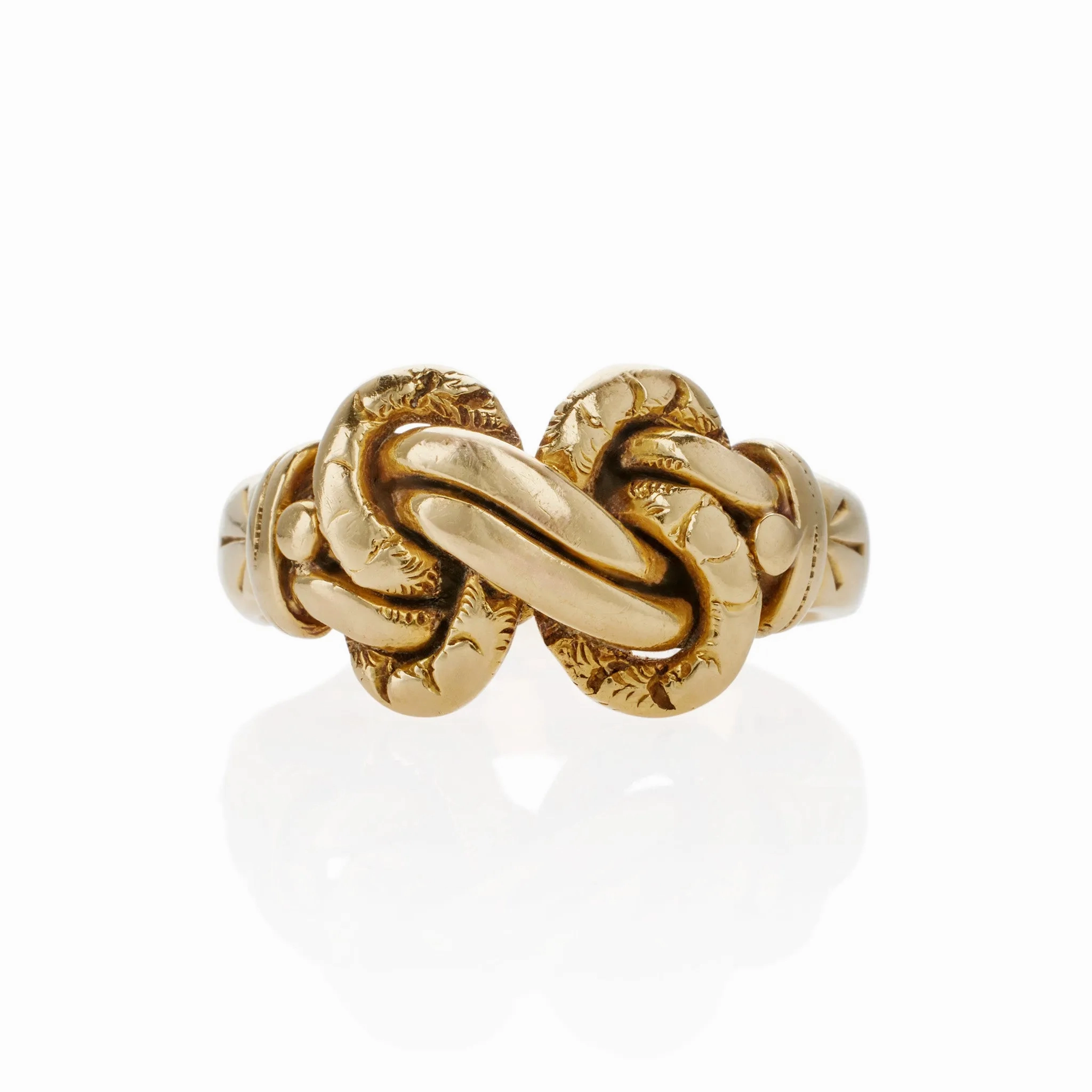 Antique English 18K Gold Braided &quot;Keeper&quot; Ring
