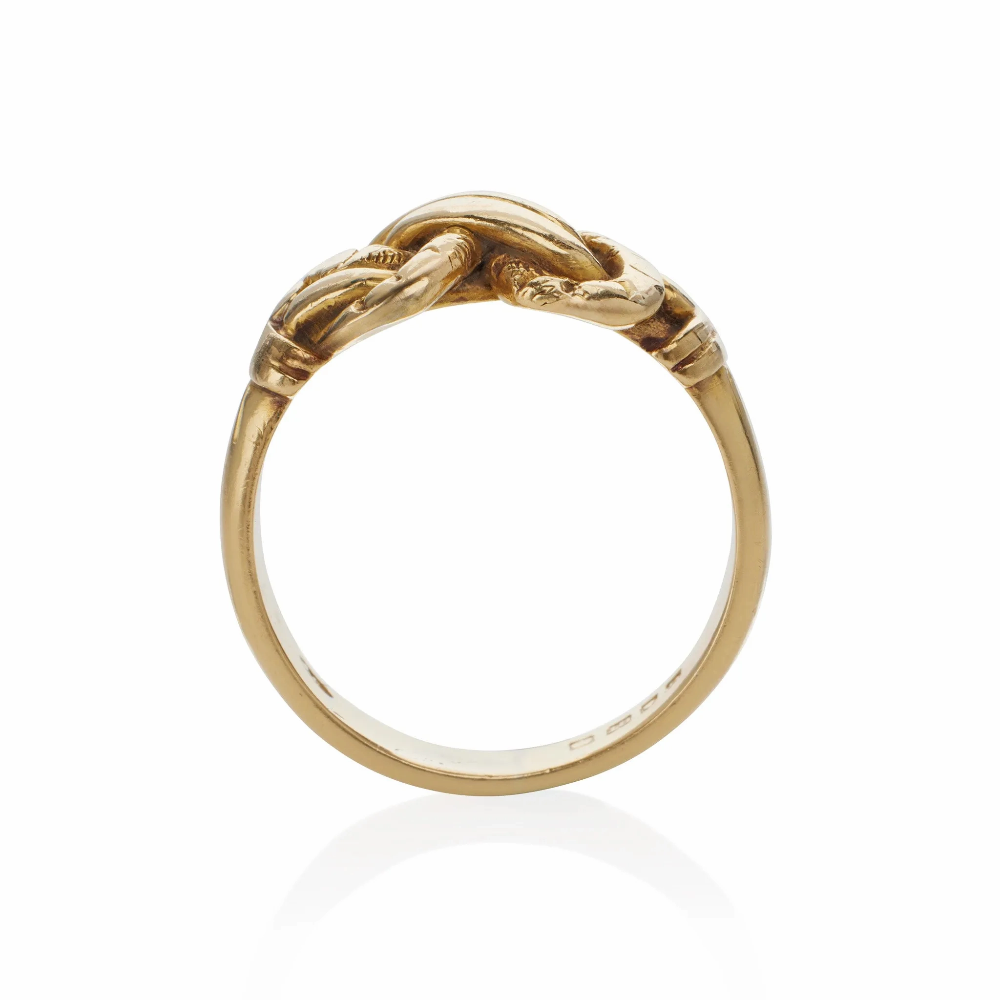 Antique English 18K Gold Braided &quot;Keeper&quot; Ring