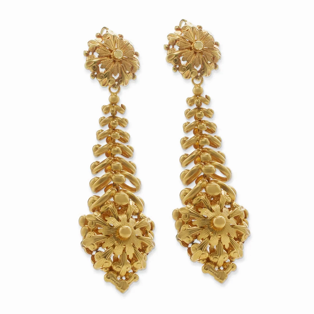 Antique French &quot;Milanos&quot; Long Pendant Earrings