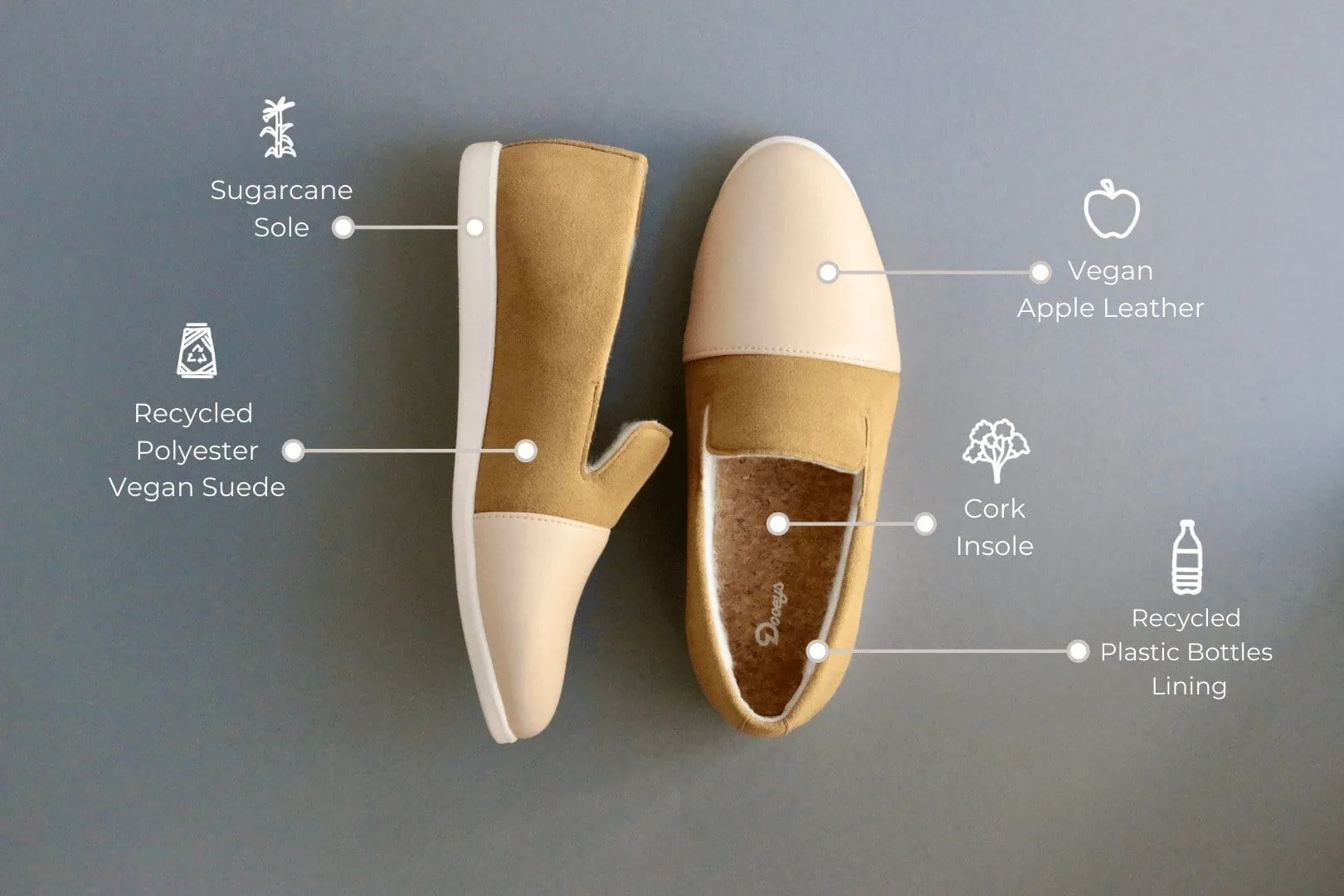 Apple Leder & Veganes Wildleder Hausschuhe | Blush & Zimt