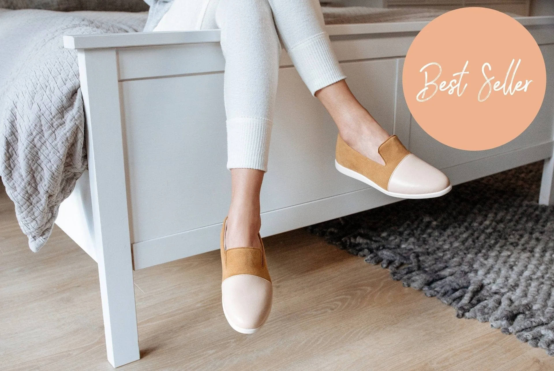 Apple Leder & Veganes Wildleder Hausschuhe | Blush & Zimt