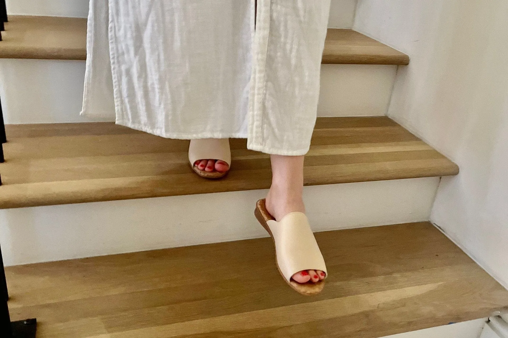 Apple Leder Vegane Hausschuhe | Rosé