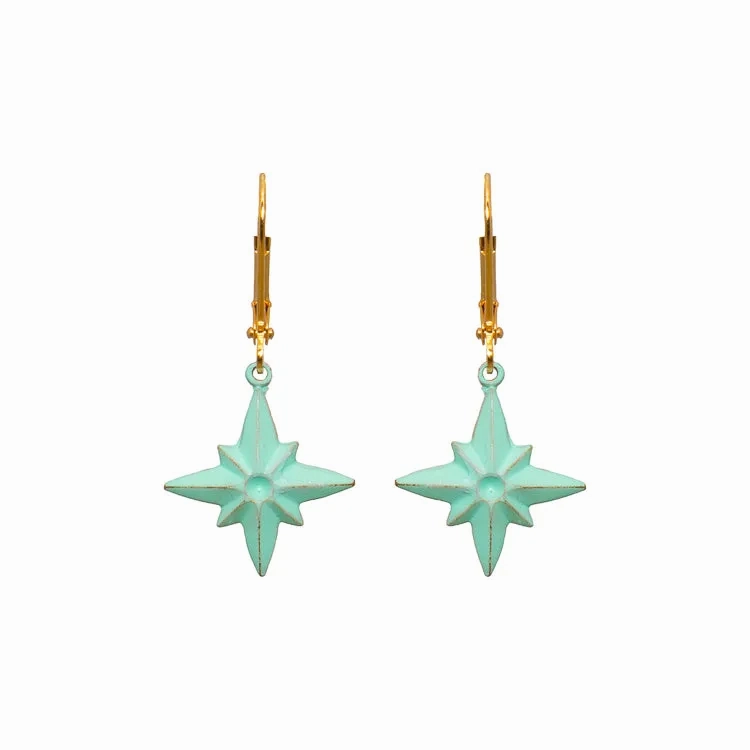 Aqua Compass Earrings