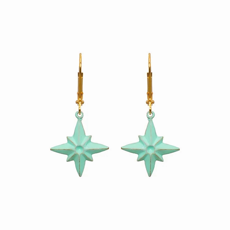 Aqua Compass Earrings