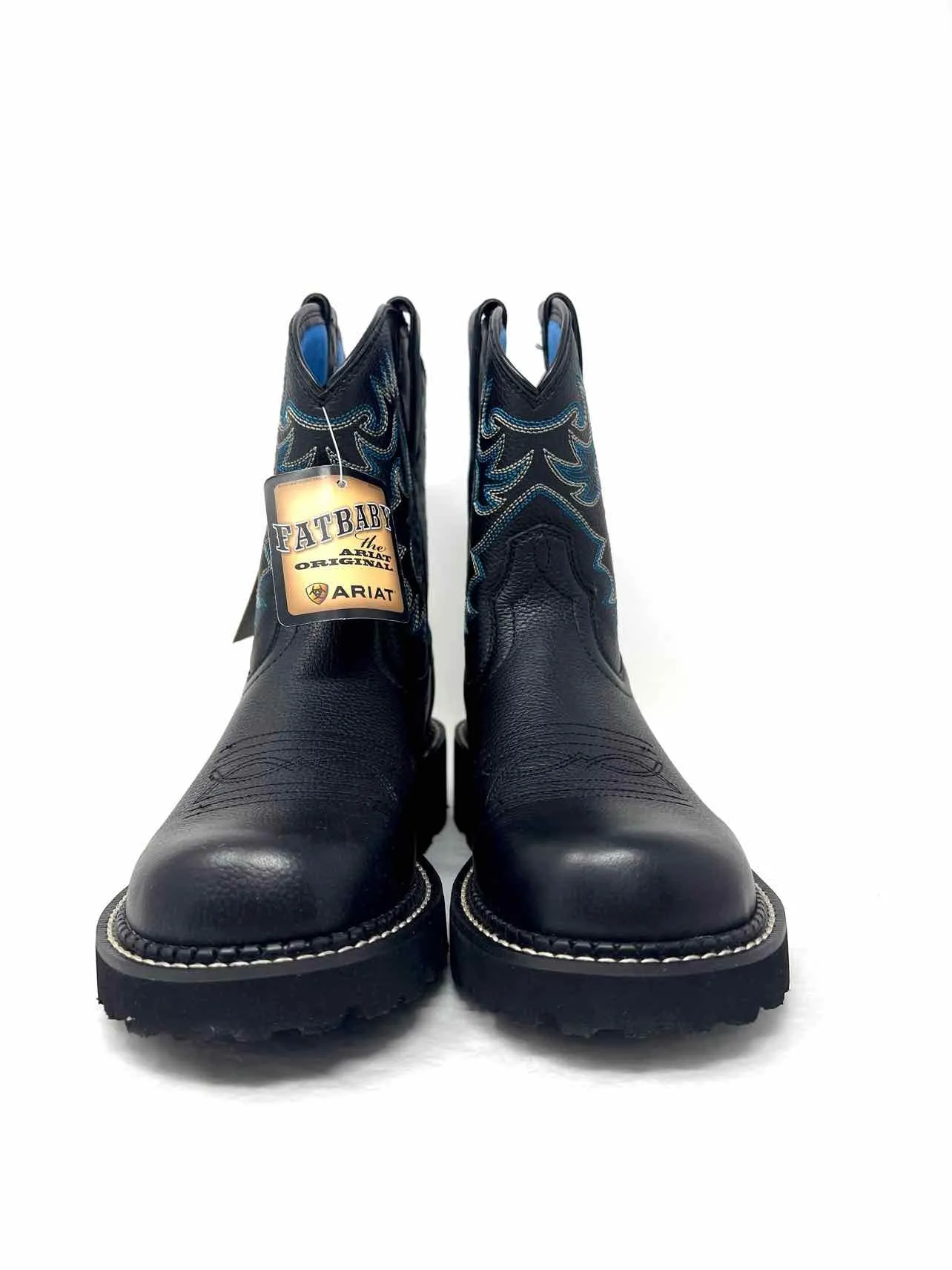 Ariat Größe 7,5 Schwarz/Blau Bestickte Leder NEUE Schuhe Stiefel