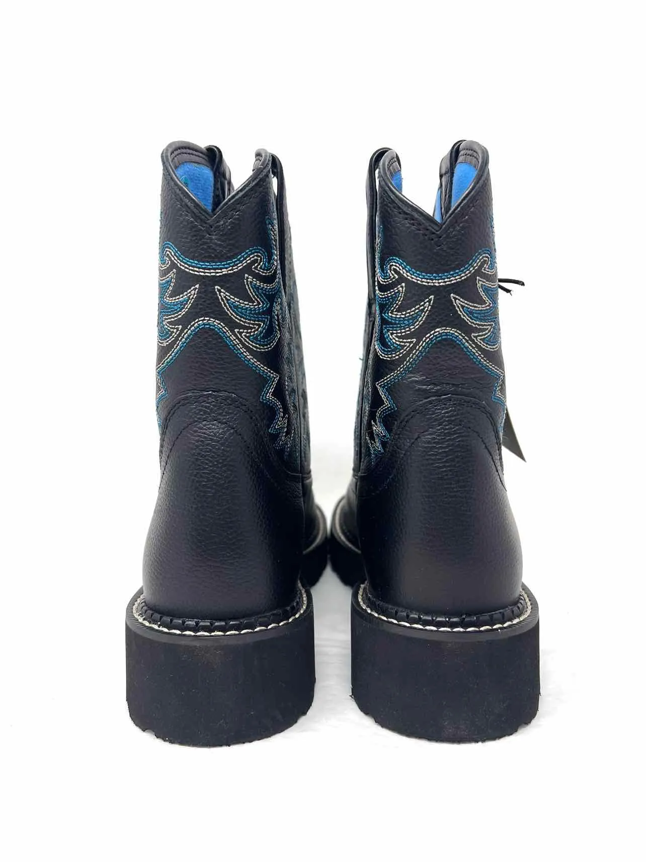 Ariat Größe 7,5 Schwarz/Blau Bestickte Leder NEUE Schuhe Stiefel