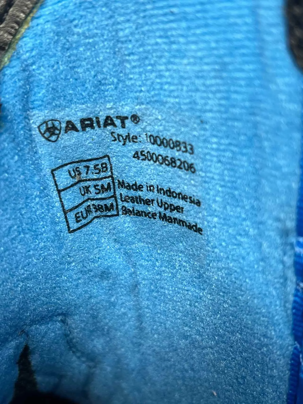 Ariat Größe 7,5 Schwarz/Blau Bestickte Leder NEUE Schuhe Stiefel