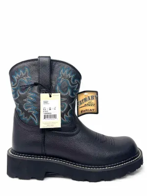 Ariat Größe 7,5 Schwarz/Blau Bestickte Leder NEUE Schuhe Stiefel