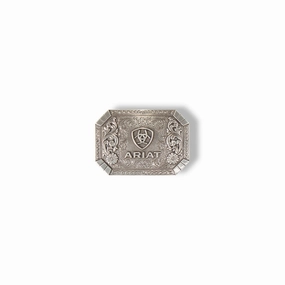Ariat Floral Rectangle Belt Buckle texture-rose-gold  