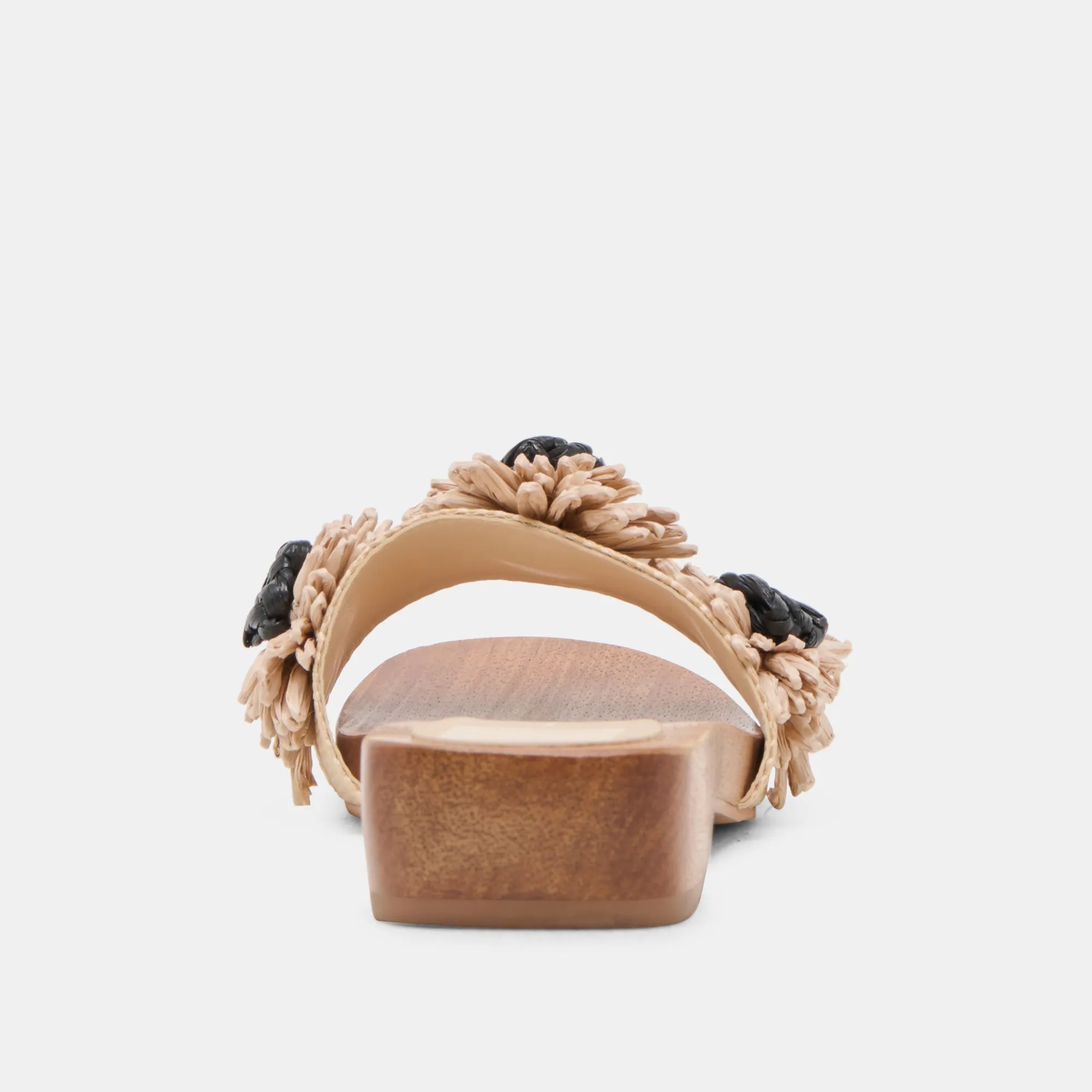 ARIENA SANDALEN SCHWARZ NATUR FLORAL RAFFIA