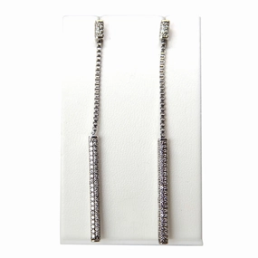 Armani Ladies Earrings Sterling Silver With Zircon & Dangle Drop Pendant Design 