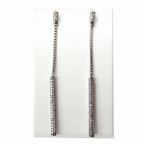 Armani Ladies Earrings Sterling Silver With Zircon & Dangle Drop Pendant Design 