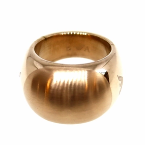 Armani Ladies Ring Ss Ip Rosegold With Brand Logo On The Side Size 5.5 fashion-jewelry  