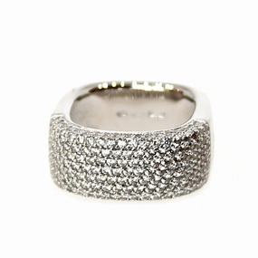 Armani Ladies Ring Ss Sterling Silver Square Design With Stones fashion-jewelry  