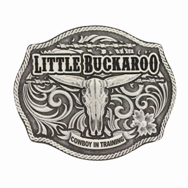 Attitude Lil Buckaroo Skull Kids Belt Buckle texture-rose-gold  