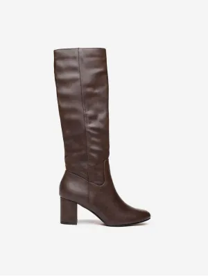 Avocado Damen Vegane Leder Stiefel Kniehoch | Braun