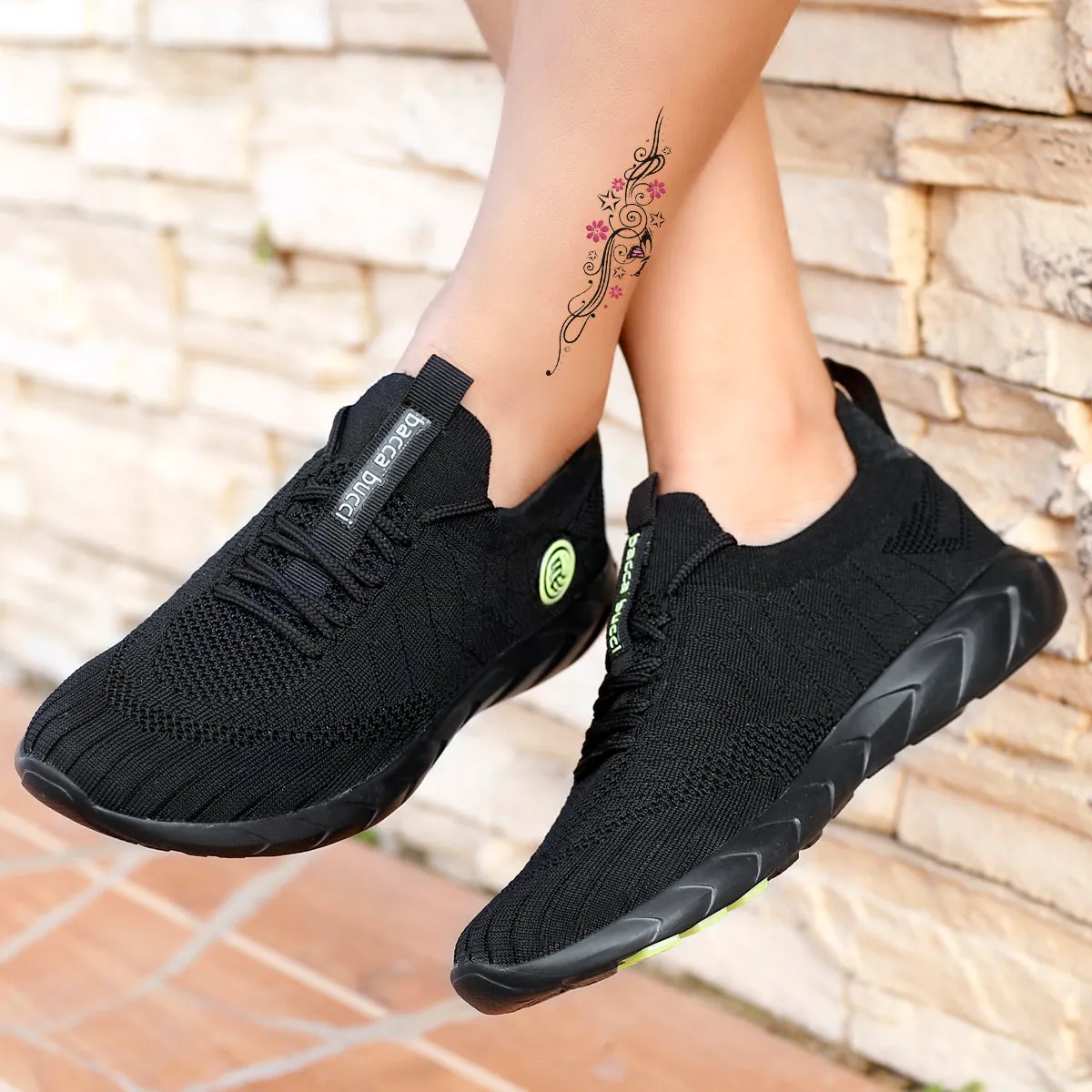 Bacca Bucci WAVE RIDER Damen Laufschuhe | Schwarze Casual Sportschuhe für Damen