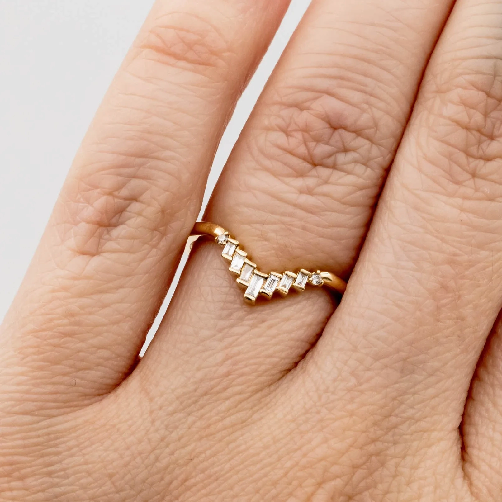 Baguette Diamond Chevron Band