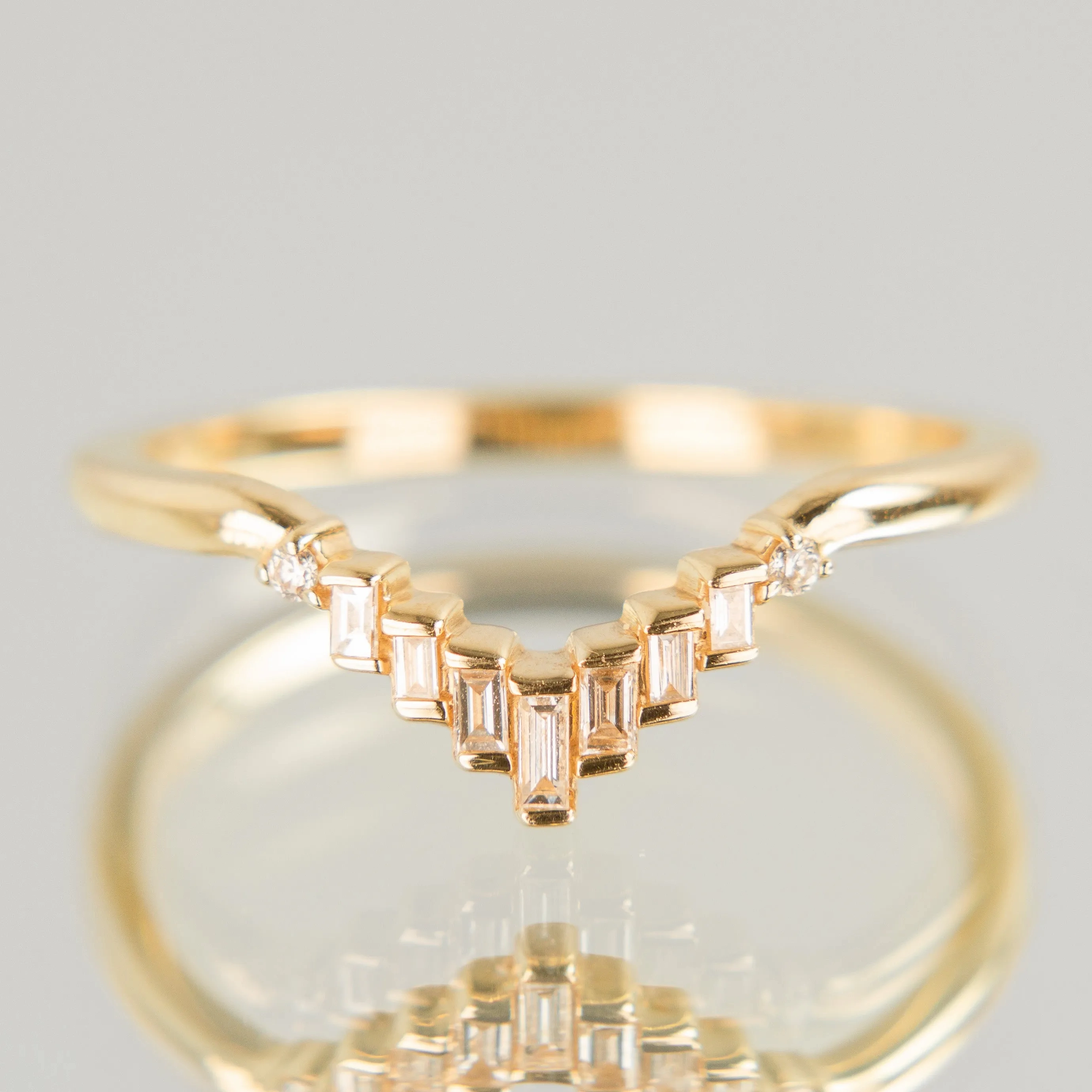 Baguette Diamond Chevron Band