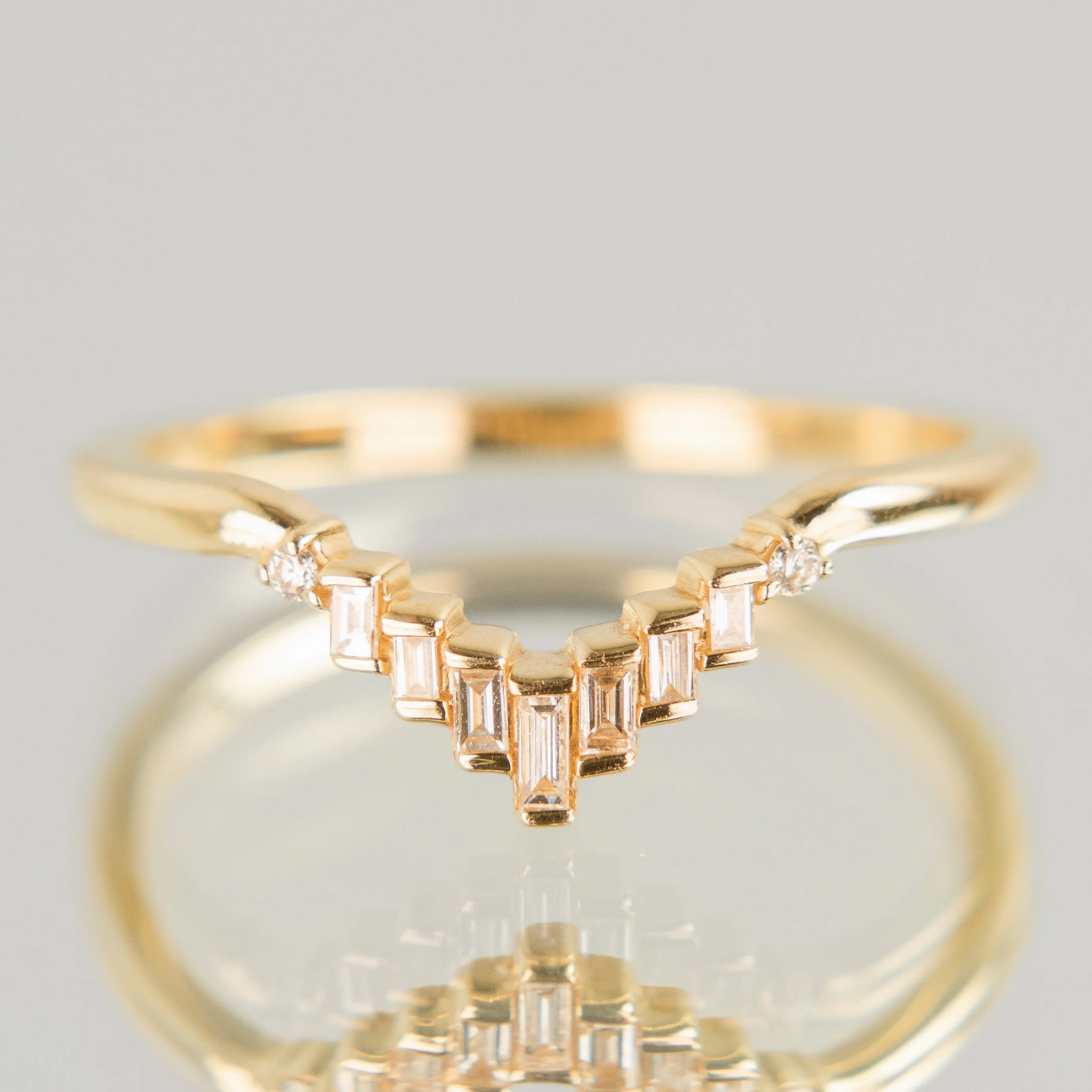 Baguette Diamond Chevron Band