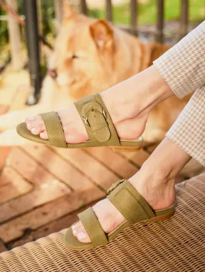 Baracci Vegan Wildleder Mondschließen Sandalen | Salbei