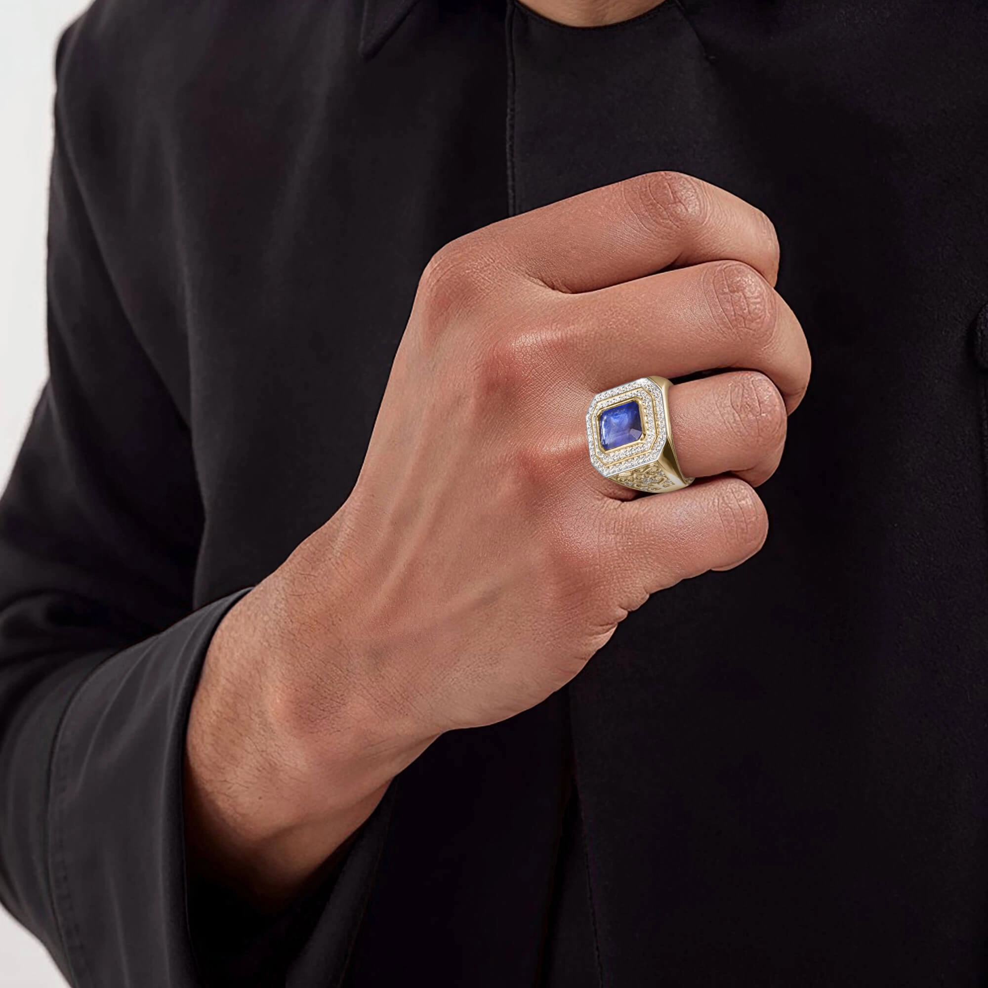 Bastion Sapphire Mens Ring