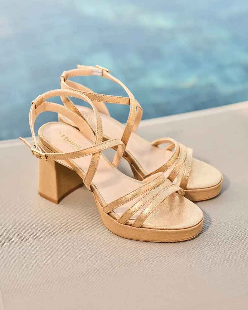 Bavella Recycelte Vegane Plateausandalen | Gold