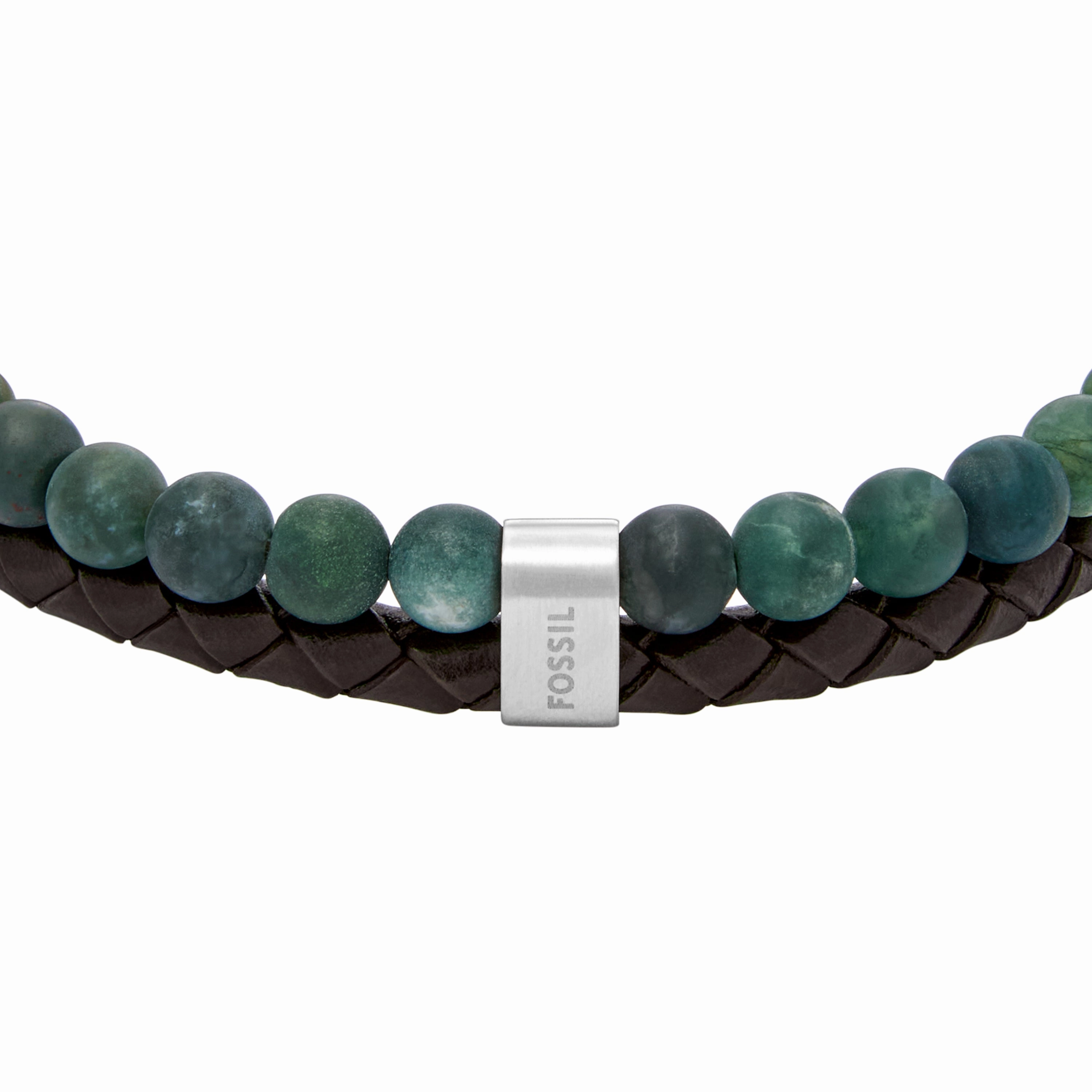 Beads Brown Leather Multi-Strand Bracelet