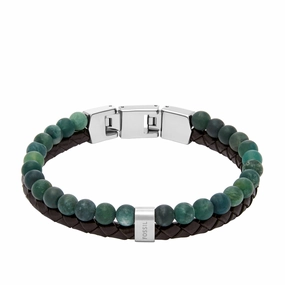 Beads Brown Leather Multi-Strand Bracelet fashion-jewelry  