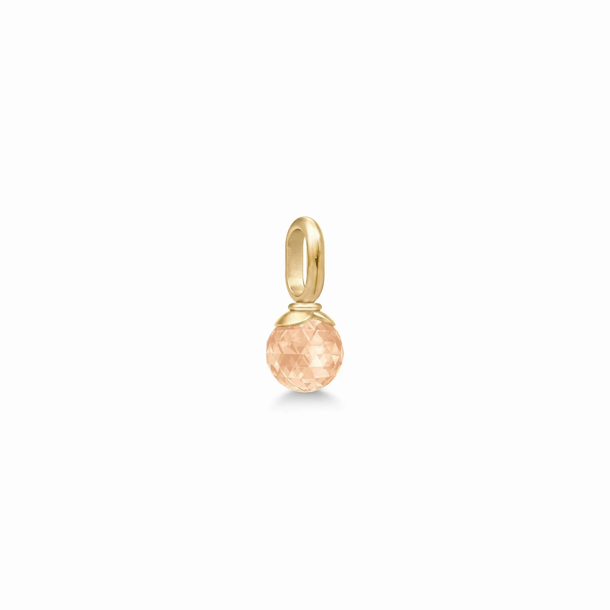 Berry Small Gold Plated Pendant w. Peach Morganite Crystal